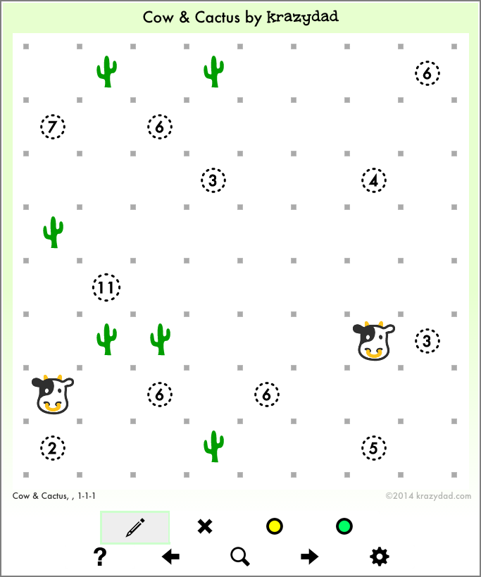 Interactive Cow & Cactus puzzle